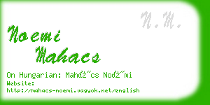 noemi mahacs business card